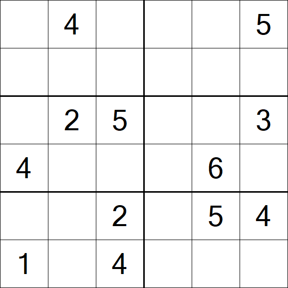 Sudoku 6x6 - Mittel
