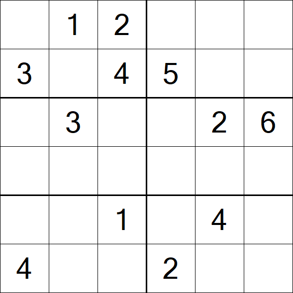 Sudoku 6x6 - Mittel