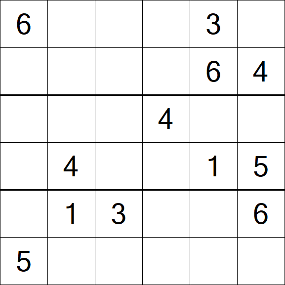 Sudoku 6x6 - Medium