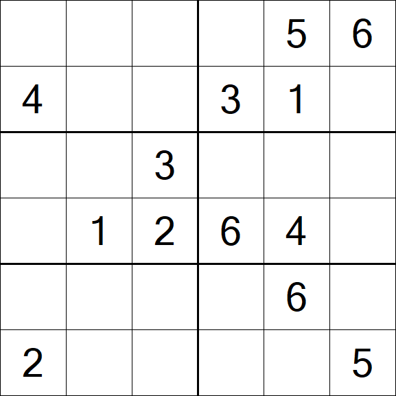 Sudoku 6x6 - Medium
