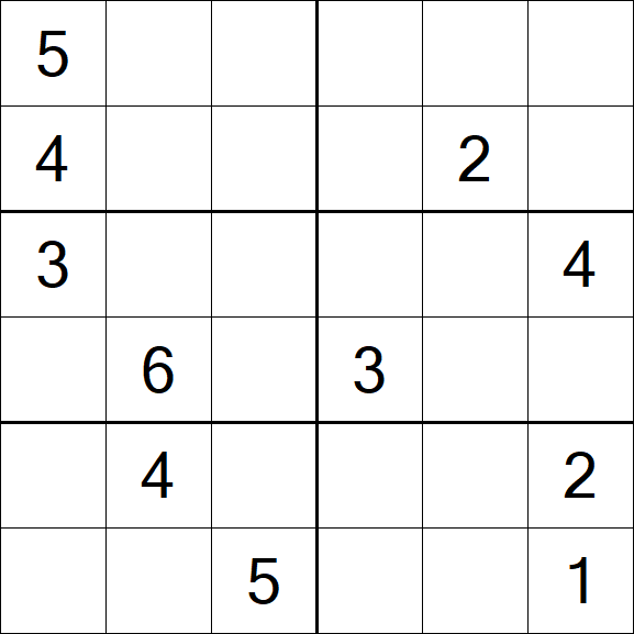 Sudoku 6x6 - Medium