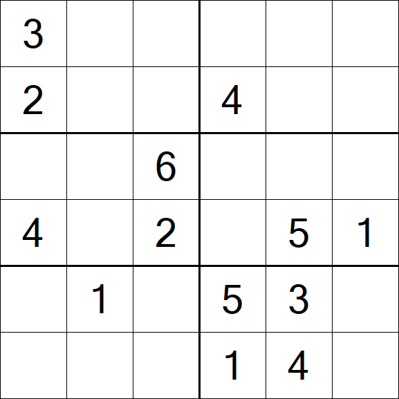 Sudoku 6x6 - Médio