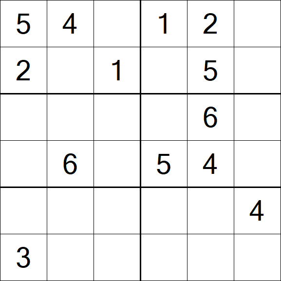 Sudoku 6x6 - Médio