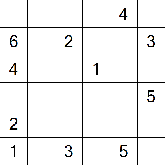 Sudoku 6x6 - Médio