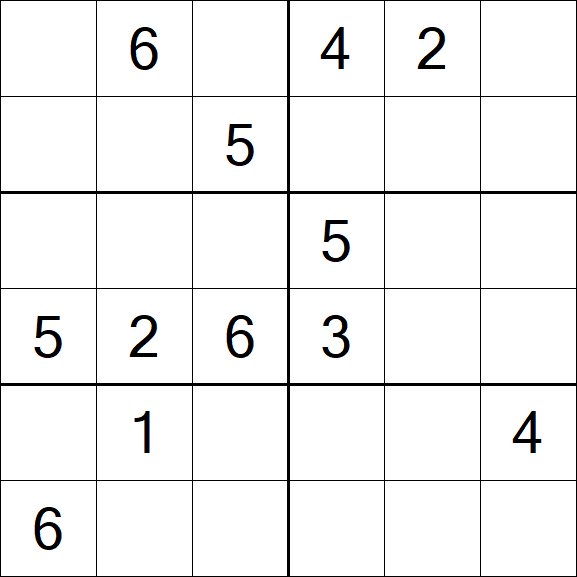 Sudoku 6x6 - Médio