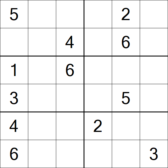 Sudoku 6x6 - Moyen