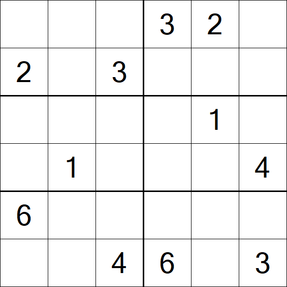 Sudoku 6x6 - Medio