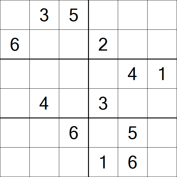 Sudoku 6x6 - Medio