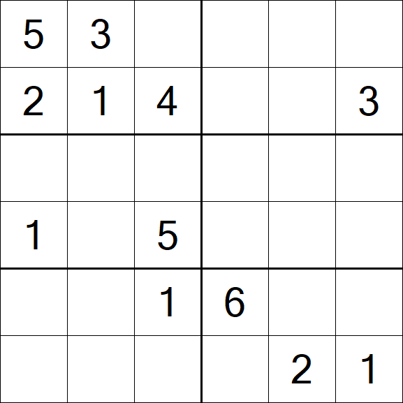 Sudoku 6x6 - Medio