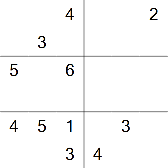 Sudoku 6x6 - Medio