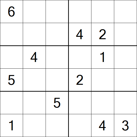 Sudoku 6x6 - Médio