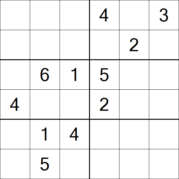 Sudoku 6x6 - Medium