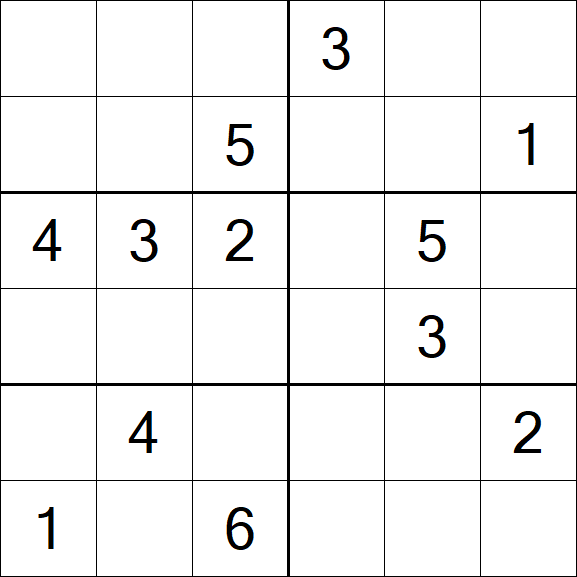 Sudoku 6x6 - Medio