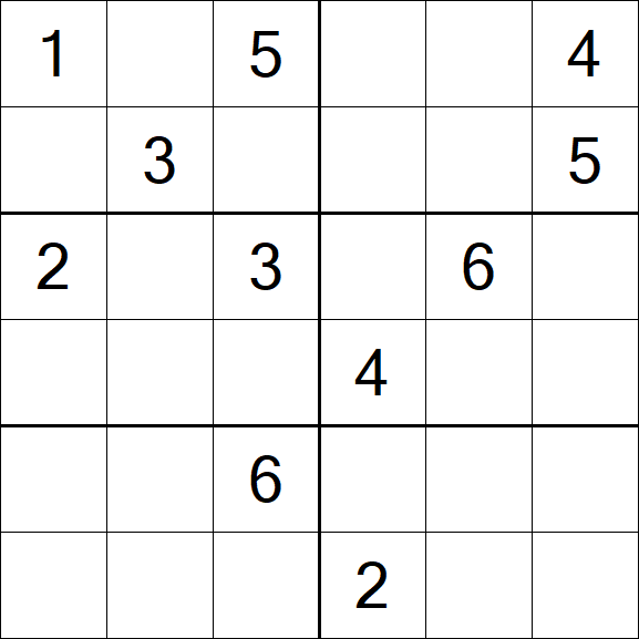 Sudoku 6x6 - Médio