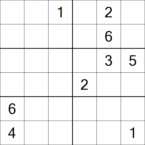 Sudoku 6x6 - Mittel
