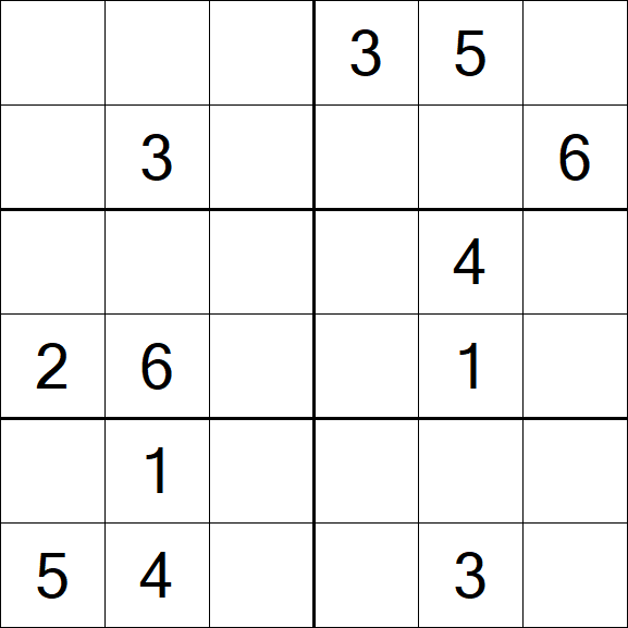 Sudoku 6x6 - Mittel