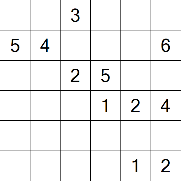 Sudoku 6x6 - Médio