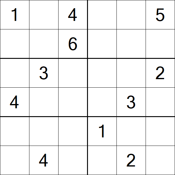 Sudoku 6x6 - Médio