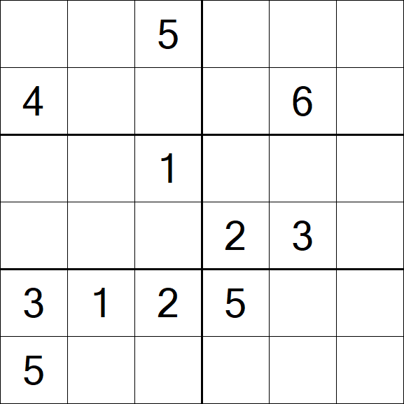 Sudoku 6x6 - Medium
