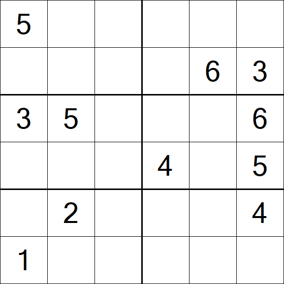 Sudoku 6x6 - Mittel