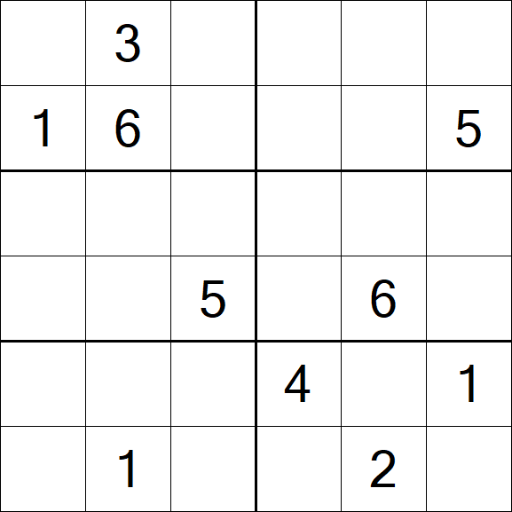 Sudoku 6x6 - Medium