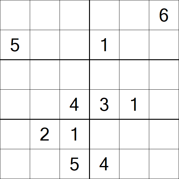 Sudoku 6x6 - Medium