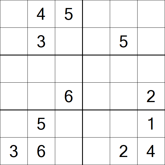 Sudoku 6x6 - Medium