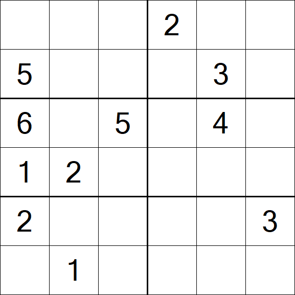 Sudoku 6x6 - Medium