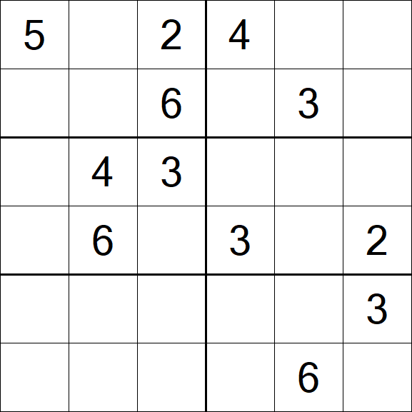 Sudoku 6x6 - Medium