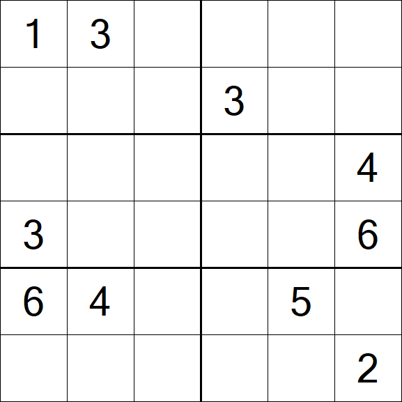 Sudoku 6x6 - Medium