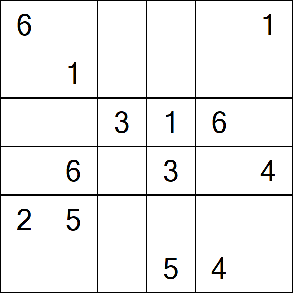 Sudoku 6x6 - Medium