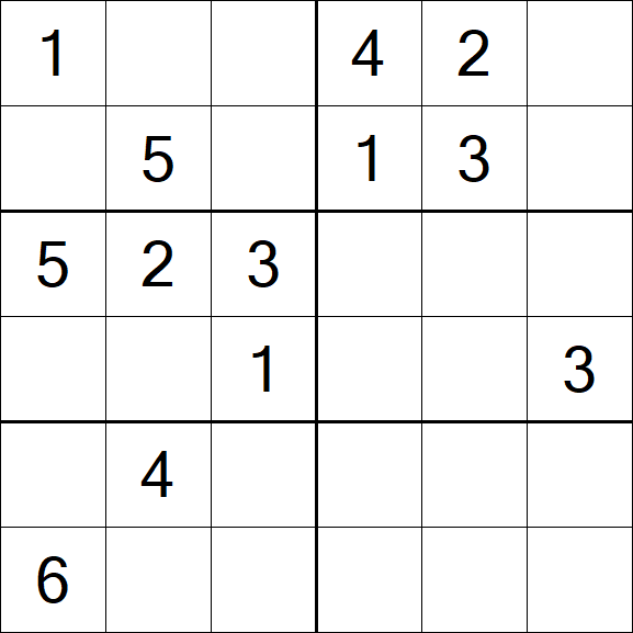 Sudoku 6x6 - Medium
