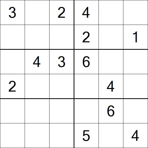 Sudoku 6x6 - Medium