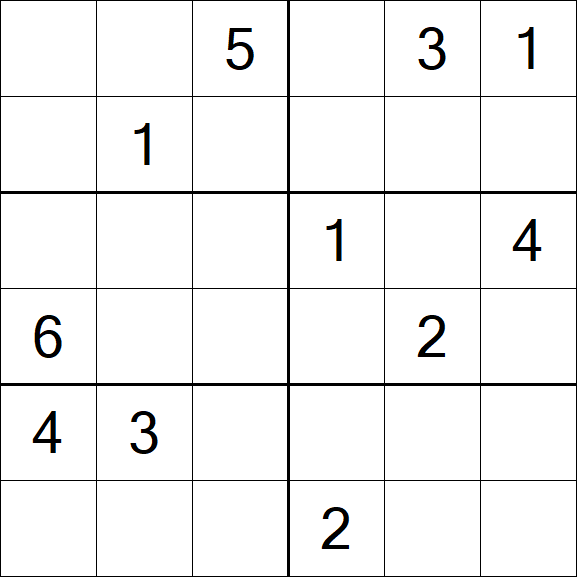 Sudoku 6x6 - Medium