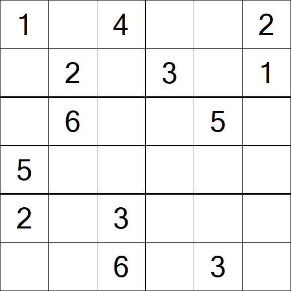 Sudoku 6x6 - Medium