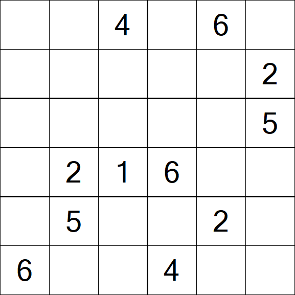 Sudoku 6x6 - Medium