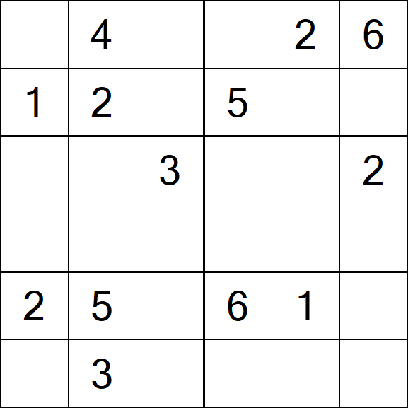 Sudoku 6x6 - Medium