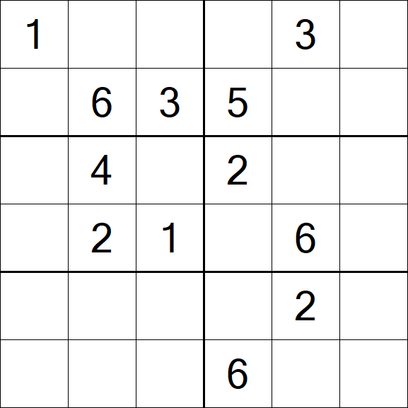 Sudoku 6x6 - Medium