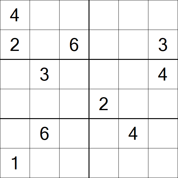 Sudoku 6x6 - Mittel