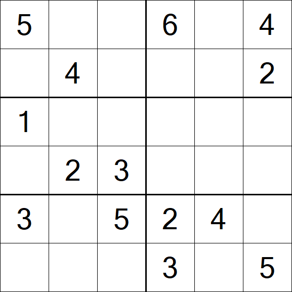 Sudoku 6x6 - Médio