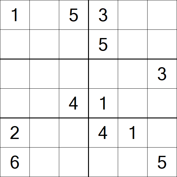 Sudoku 6x6 - Medium