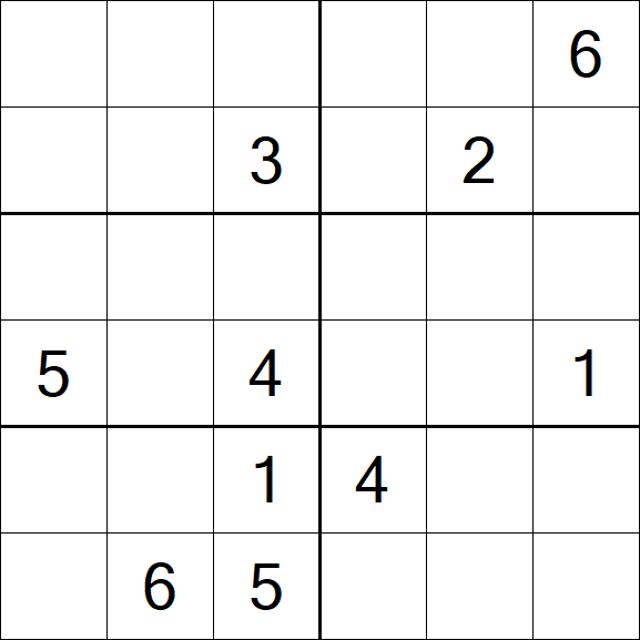 Sudoku 6x6 - Medium