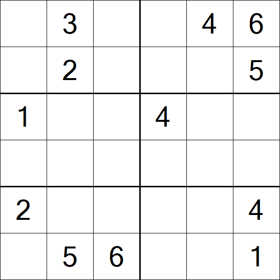 Sudoku 6x6 - Medium
