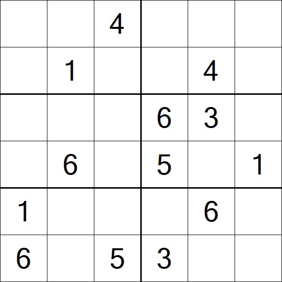 Sudoku 6x6 - Médio