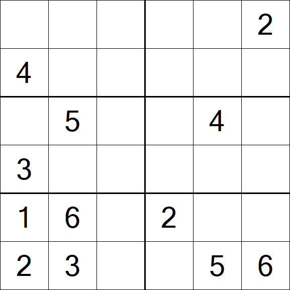 Sudoku 6x6 - Medio