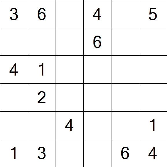 Sudoku 6x6 - Médio