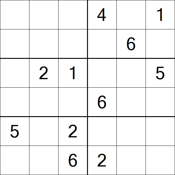 Sudoku 6x6 - Medio