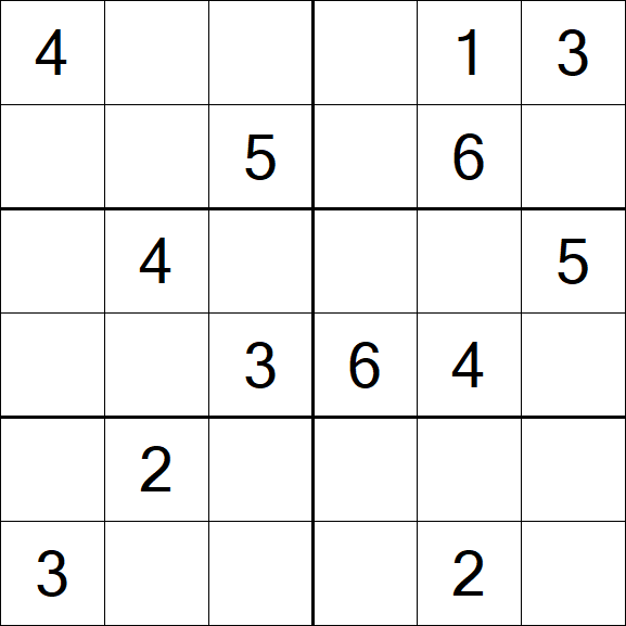 Sudoku 6x6 - Medio