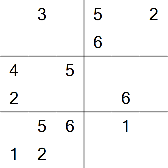 Sudoku 6x6 - Medio