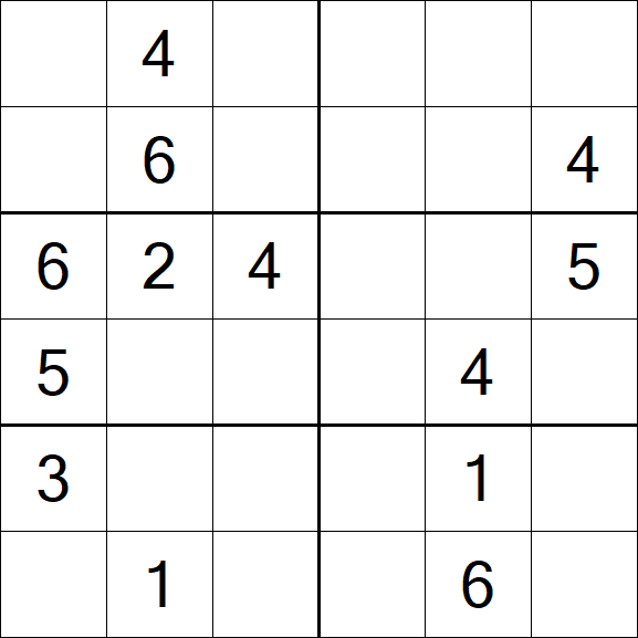 Sudoku 6x6 - Medio